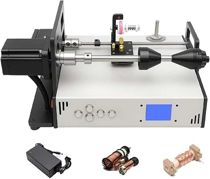 Coil Winding Machine, Automatic Winding Wire Machine, with Tube Amplifier & LCD Screen, Ideal for Coil Tape Fishing Line Winder,Tube Transformer, Enameled Wire, Solder Wire