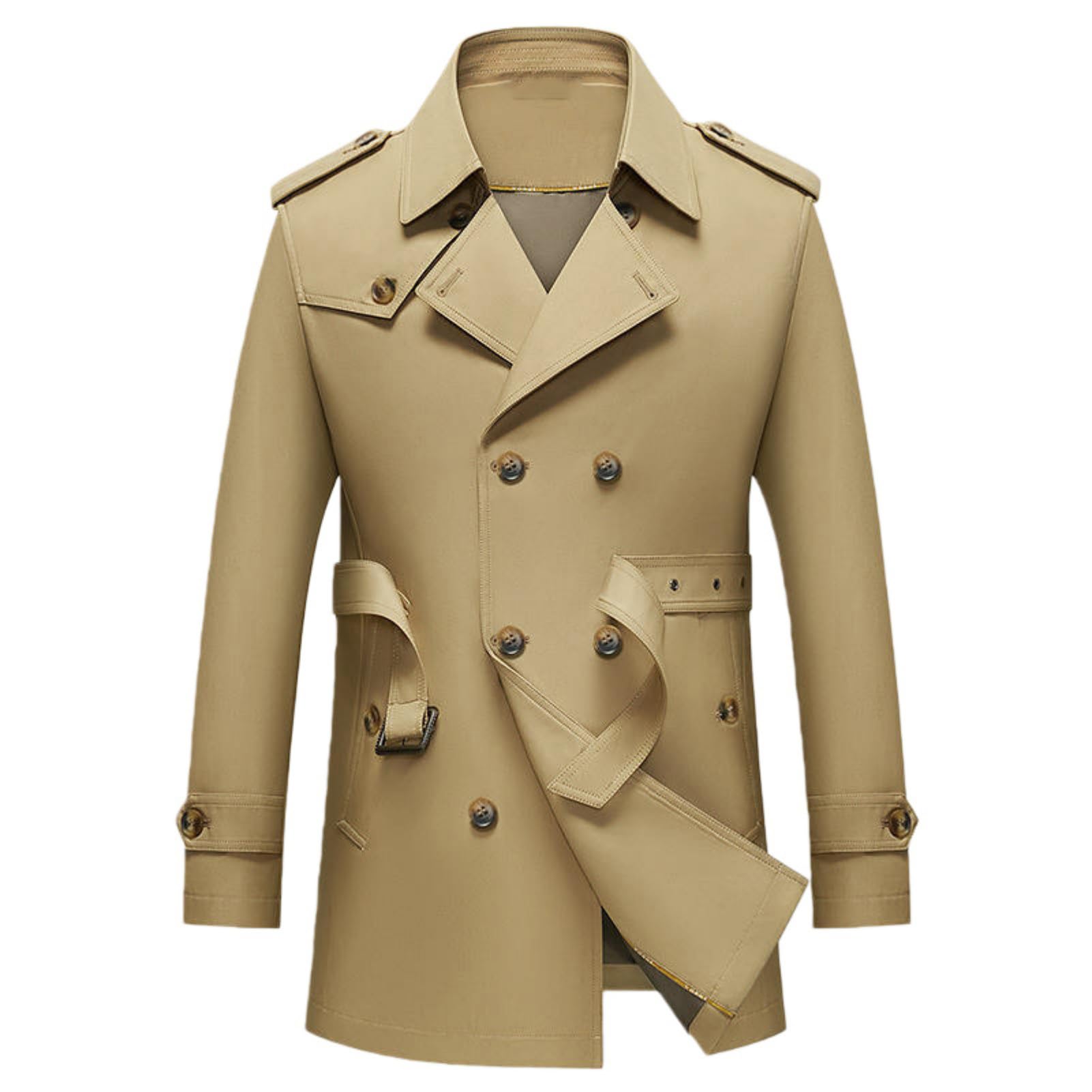 Gabardina corta de negocios para hombre abrigo de otoño XL 8