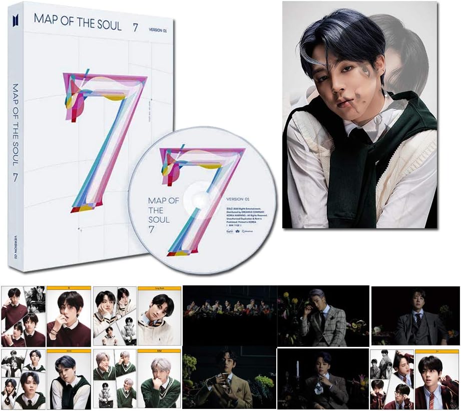 BTS MAP OF THE SOUL : 7 Version 2+ Official Poster+5 Photocards Set+1 Lenticular Card