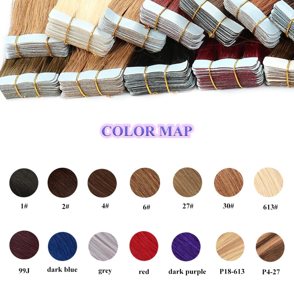 Amazon.com : Saisifen Tape in Human Hair Extensions P18-613  display picture 2