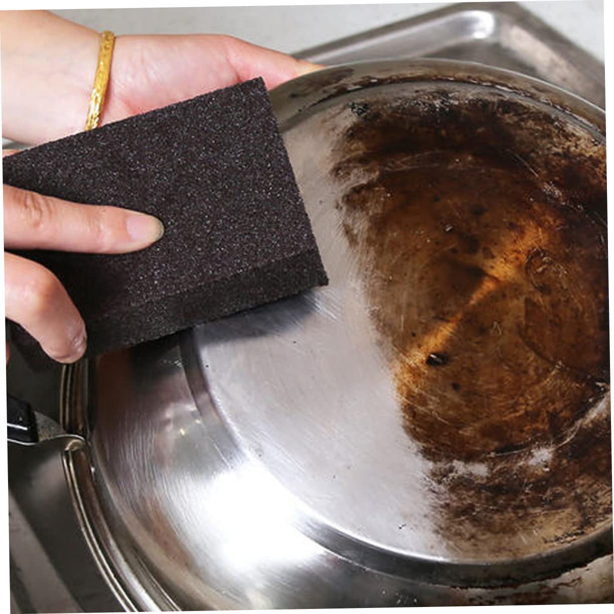 Alipis Esponjas De Lijado para Limpieza De Ollas y Sartenes 12 Piezas Tamaño 10x7x2,5 Cm Abrasivo De Alúmina Reusables para Cocina, Estufa y Bricolaje, Lavables y Multifuncionales para Uso Doméstico