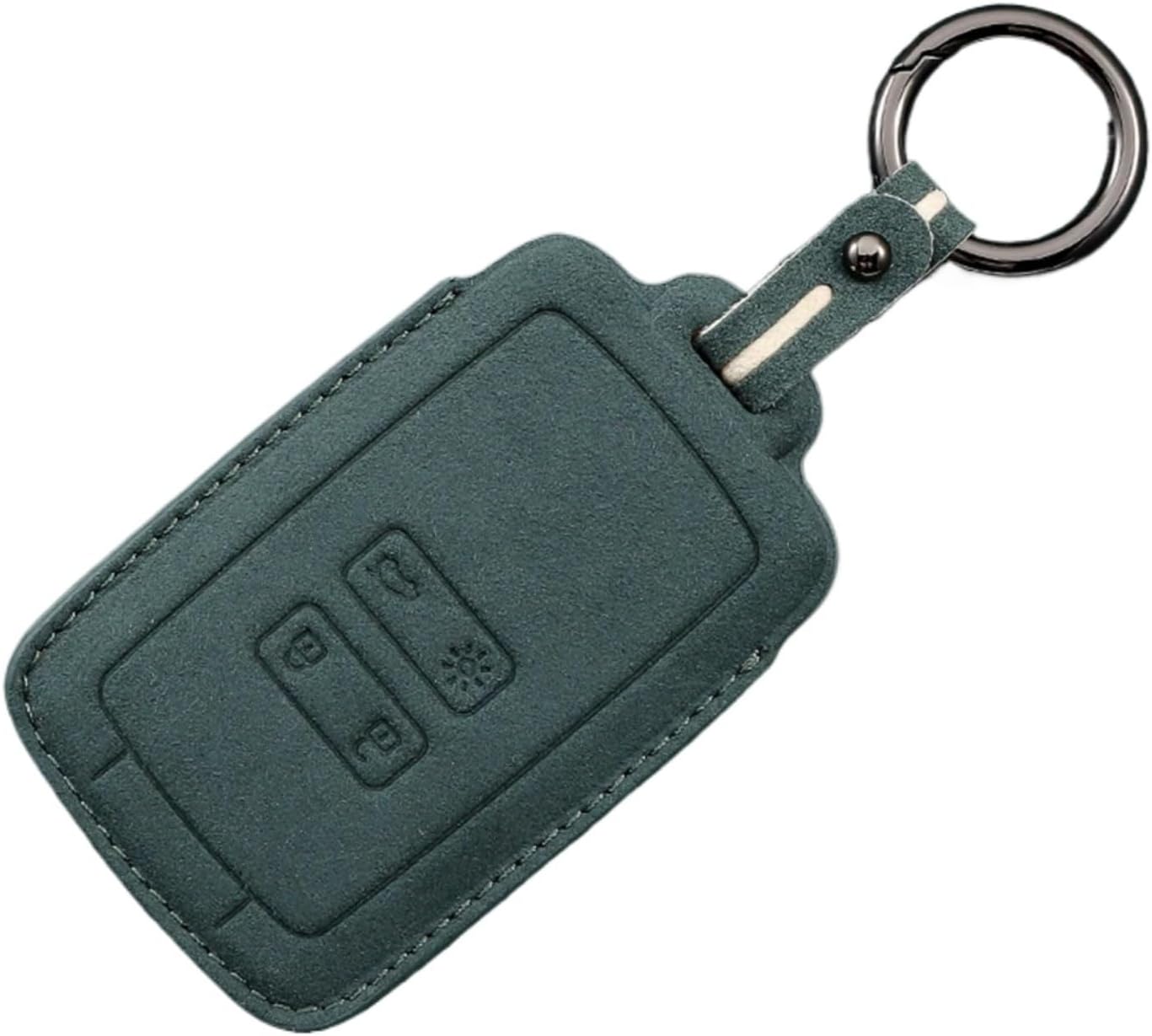 Car Remote Card Key Case Cover Shell Compatible For Renault Koleos Kadjar/Clio Megane Talisman Espace Zoe Scenic Dacia Sandero Leather Fob(Green Set 2)