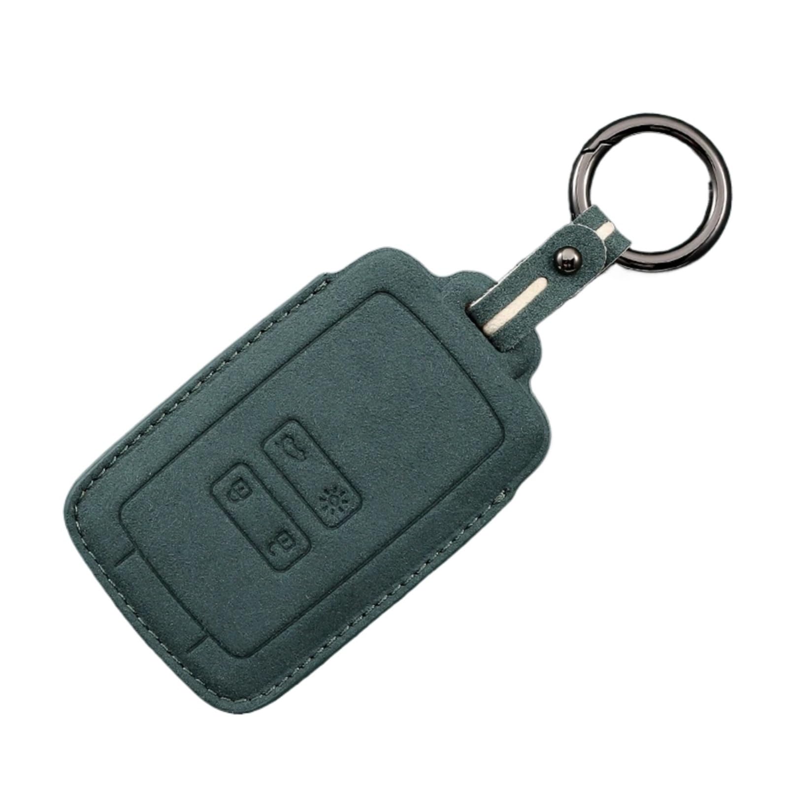 Car Remote Card Key Case Cover Shell Compatible For Renault Koleos Kadjar/Clio Megane Talisman Espace Zoe Scenic Dacia Sandero Leather Fob(Green Set 2)