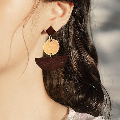 Vista 50 de Airssory 5 pares de aretes ovalados de latón chapado en oro de 18 quilates de 0.689 x 0.512 in para mujer, aretes para hacer joyas