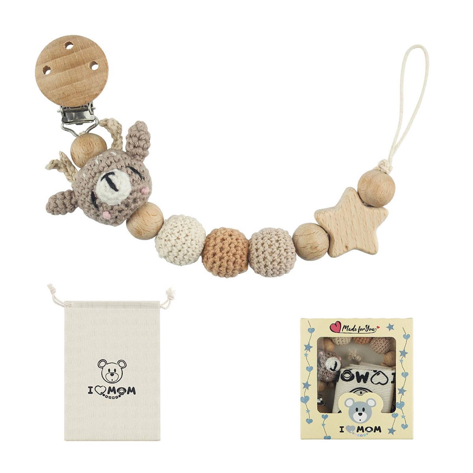 Pacifier Clip Chain for Baby - Safe Infant Soothing Lanyard Nipple Holder Rope Prevent Loss and Contamination