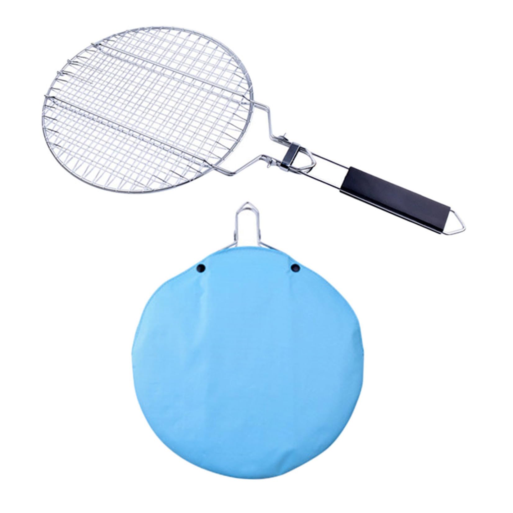 ULTECHNOVO Pinzas para Barbacoa Plata de Acero Inoxidable, Cesta Plegable Desmontable con Bolsa de Almacenamiento para Parrilla al Aire Libre