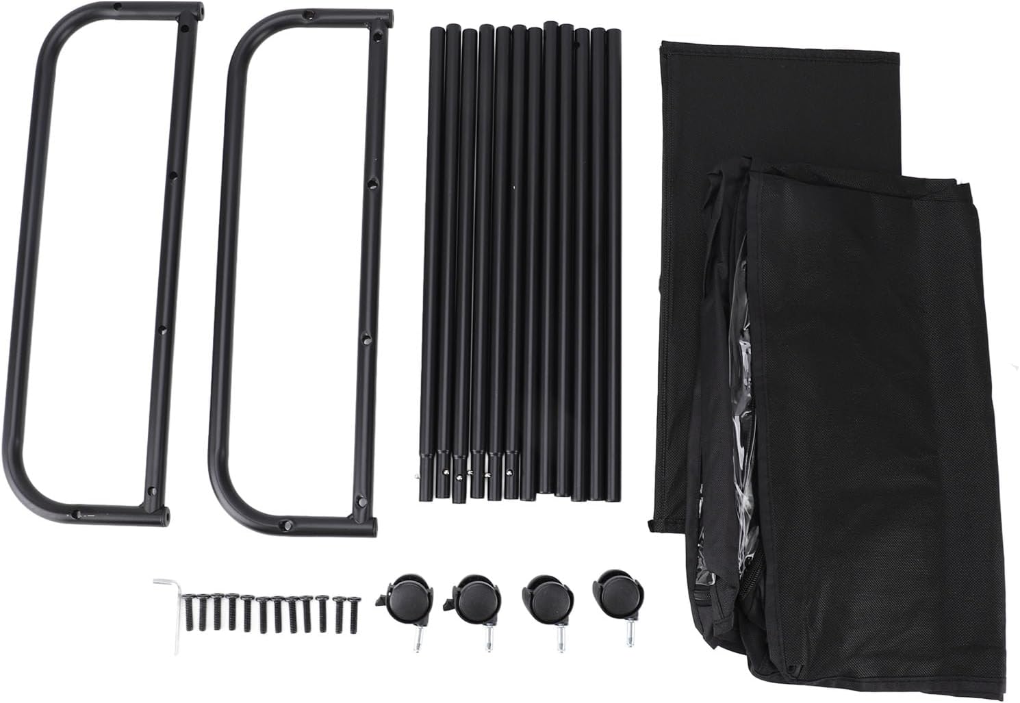 Aramox Rolling Under Bed Storage Drawer Organizer with Wheels, Constructed with Premium Oxford Fabric, 66lbs Capacity, Clear Window (Black)