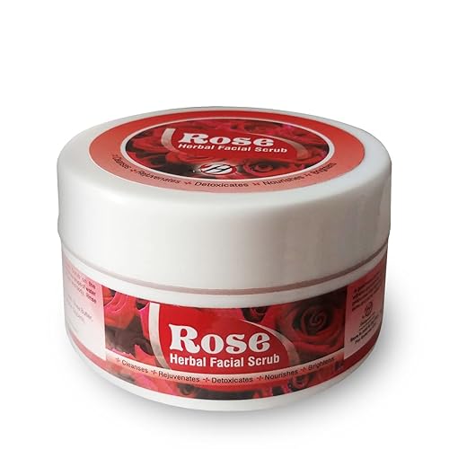 HERBOGANIC Rose Herbal - Exfoliante facial Hierbas puras Exfoliante de rosas para limpiar y nutrir Exfoliante corporal de rosas Todo natural