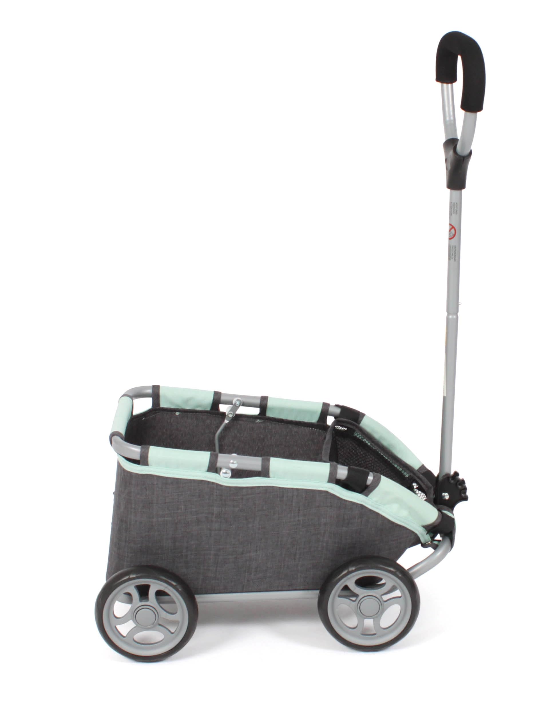 Bayer Chic 2000 Chariot de Traction Skipper, Petit Chariot pour Peluches, poupées et Jouets, Gris foncé, Anthracite mélangé, Menthe, 660-67
