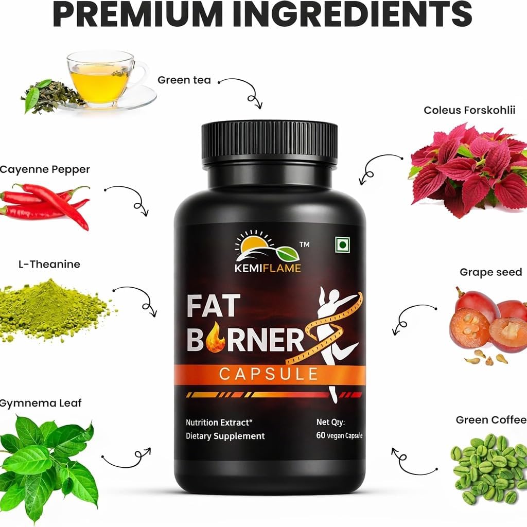 Fat Burner & Energy 60 Capsules | Weight Loss Capsules | Support Healthy for Men & Women Supplements (2, 4 Ounces) Pack of 2