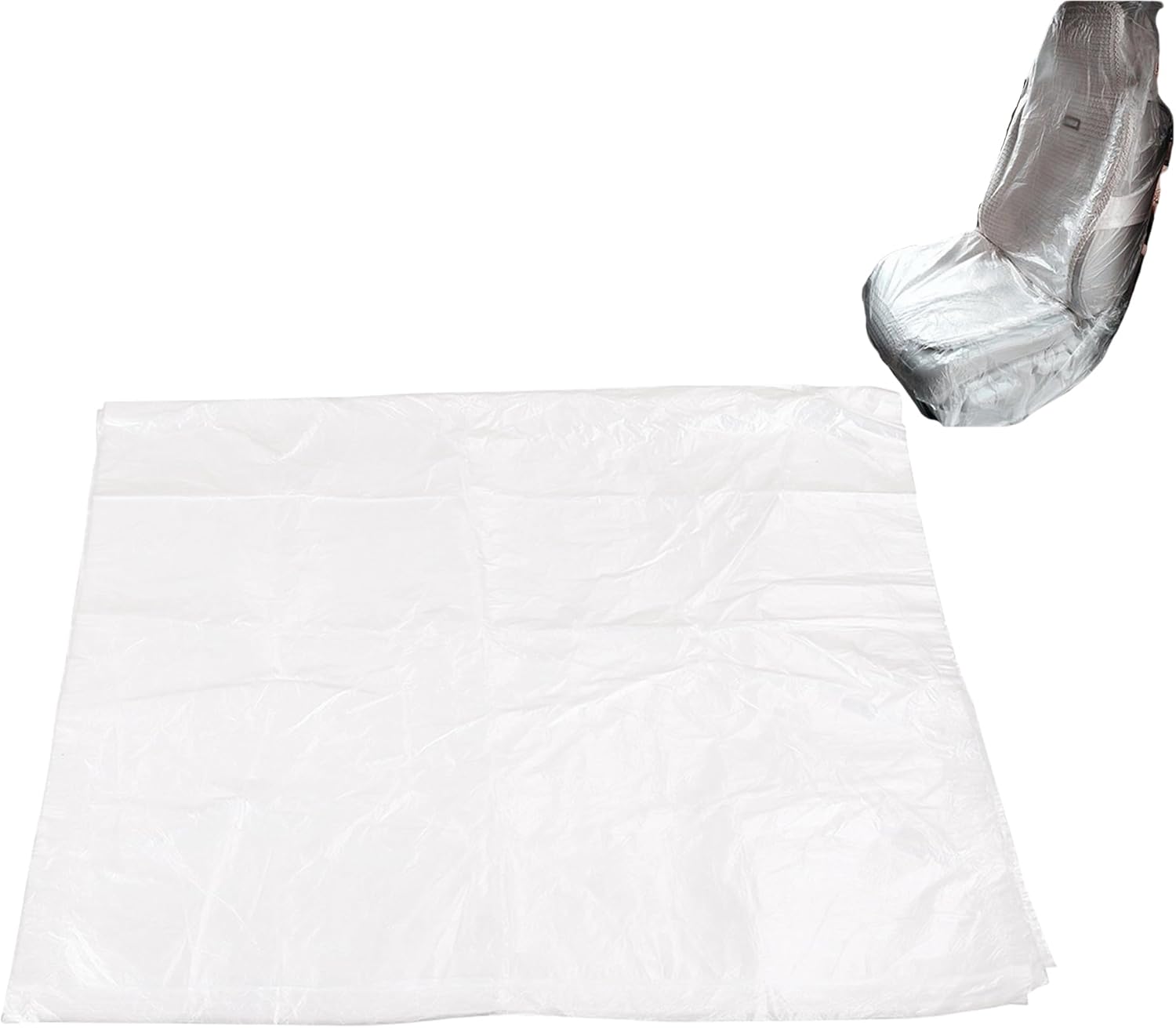 100-200Pcs Disposable Plastic Car Seat Covers Car Seats Covers Clear Vehicle Seat Protector Dustproof Car Chair Covers Mechanic Valet Roll Anti-Dirty Dustproof Disposable Car Seat Cover (200)