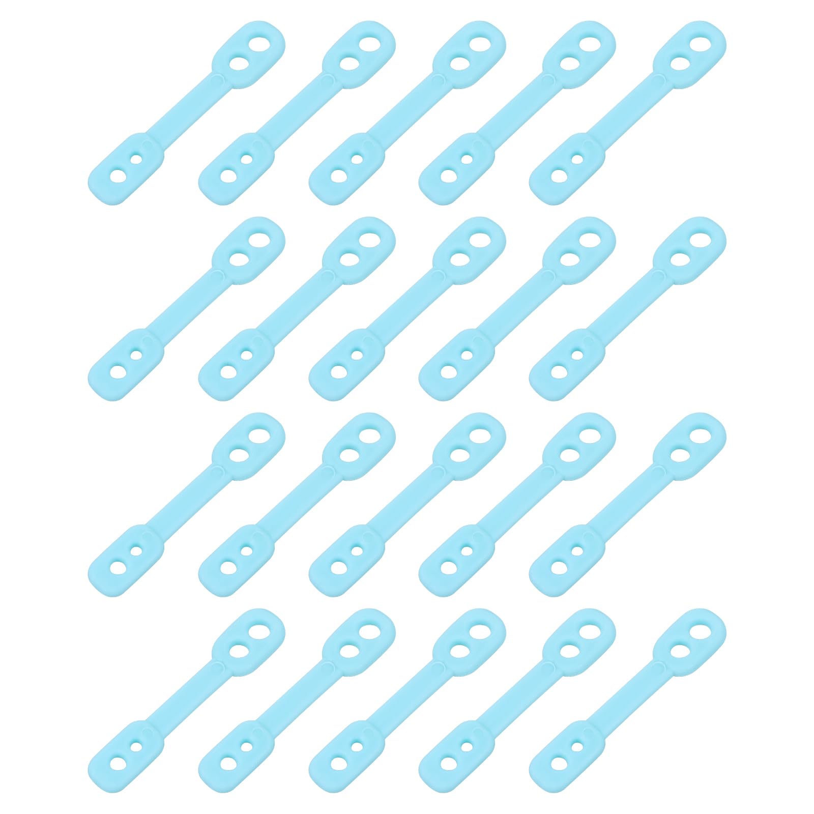 sourcing map 30Pcs Clothes Hanger Windproof Plastic Strip Hook, Anti-Slip Off Windproof Fixed Buckle, Anti-Drop Strips Hanger Fixation for Outdoor Indoor Blue