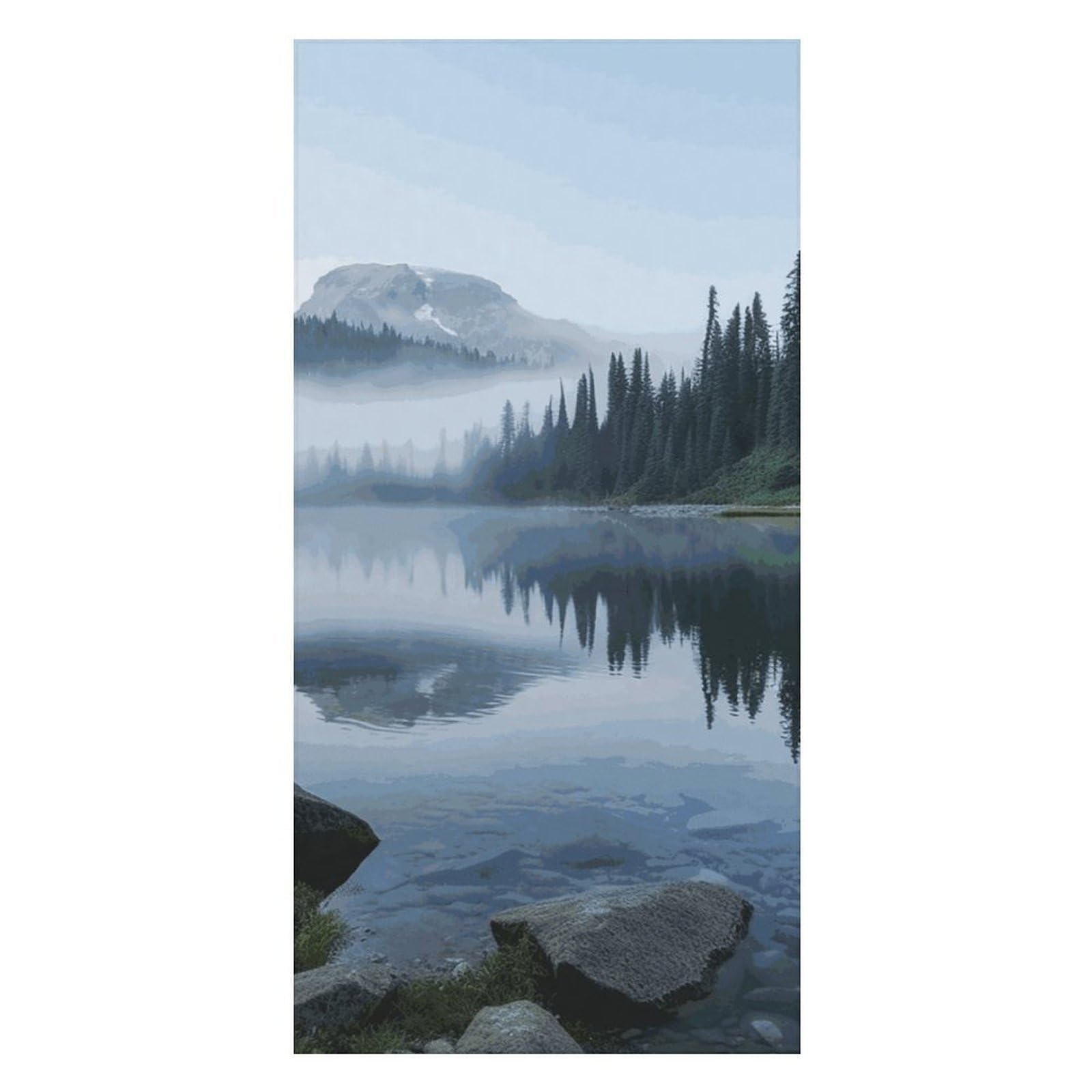 Foggy Lake by Mount Rainier Beach Towel Extremely Soft Oversized Towels Lightweight Sports Absorbent Bath Towel Suitable 160"x80" for Swimming Camping Beach
