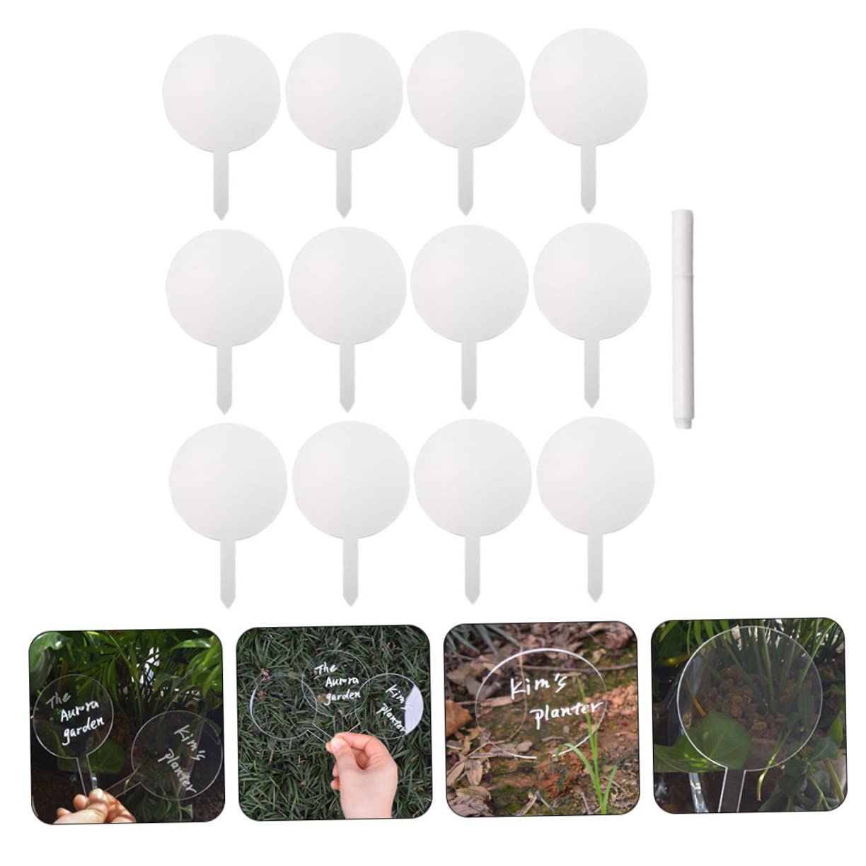 Yardwe 36stücke Pflanzenschilder Aus Acryl Praktische Gartenetiketten Zur Kennzeichnung Von Blumen Töpfen Und Pflanzen Mit Wiederbeschreibbarem Stift Für Einfache Identifikation Und