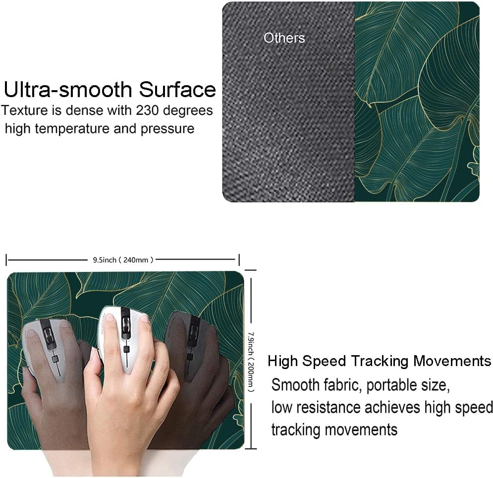 Image of Premium-Textured Mouse Pad, Non-Slip Rubber Base Mousepad for Laptop, Computer & PC, 9.5x7.9 in - Enhanced Precision, Ergonomic Comfort, Ideal for Gaming & Office (OMA-04)