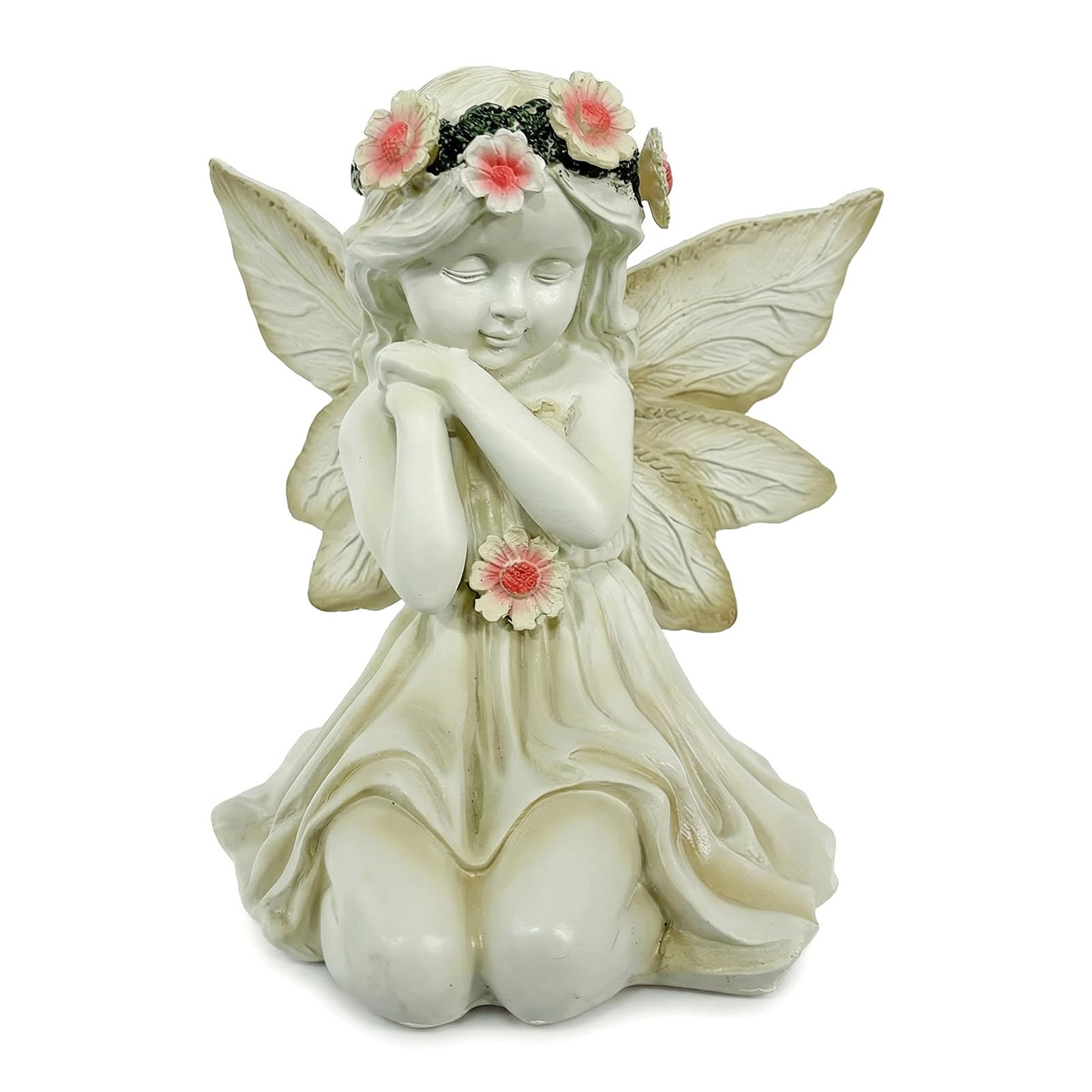 Jjiw Style 2 Solar Angel Statue Garden Ornaments Outdoor, Solar Angel Statue Gardening Gifts, Waterproof Garden Decor For Lawn, Patio, Balcony, Porch - Memorial Gifts (Style 2)