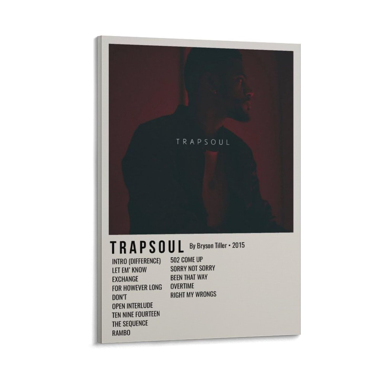 VK FJE6WRE Trapsoul Bryson Tiller Bryson Tiller Canvas Poster Bedroom Decoration Landscape Office Valentine's Birthday Gift Frame-style12x18inch(30x45cm)