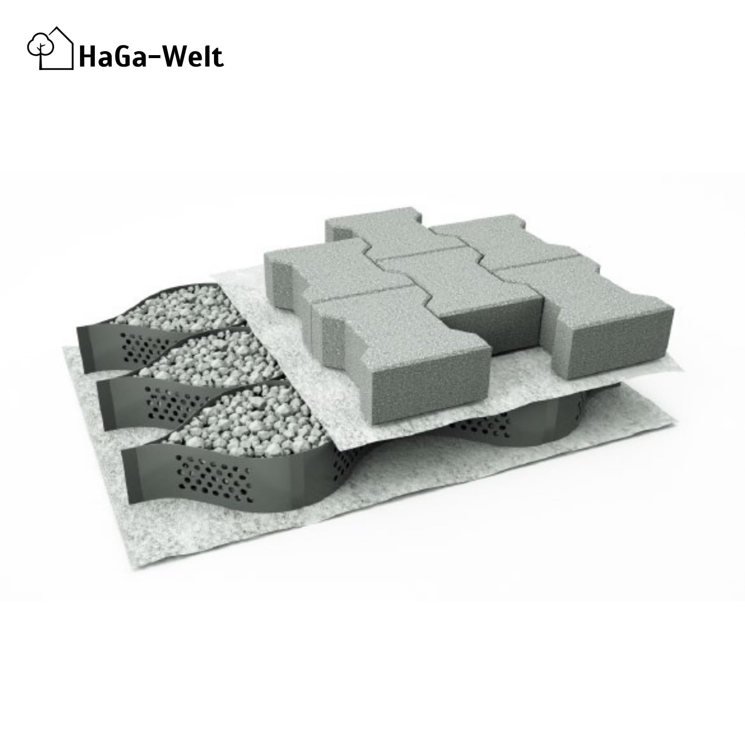 HaGa® Geogrister 6.5 m x 2.5 m x 10 cm = 16.2 m² | Ground Reinforcement - Gravel Grid for Stable Soil in the Garden, Courtyard, Driveways & More