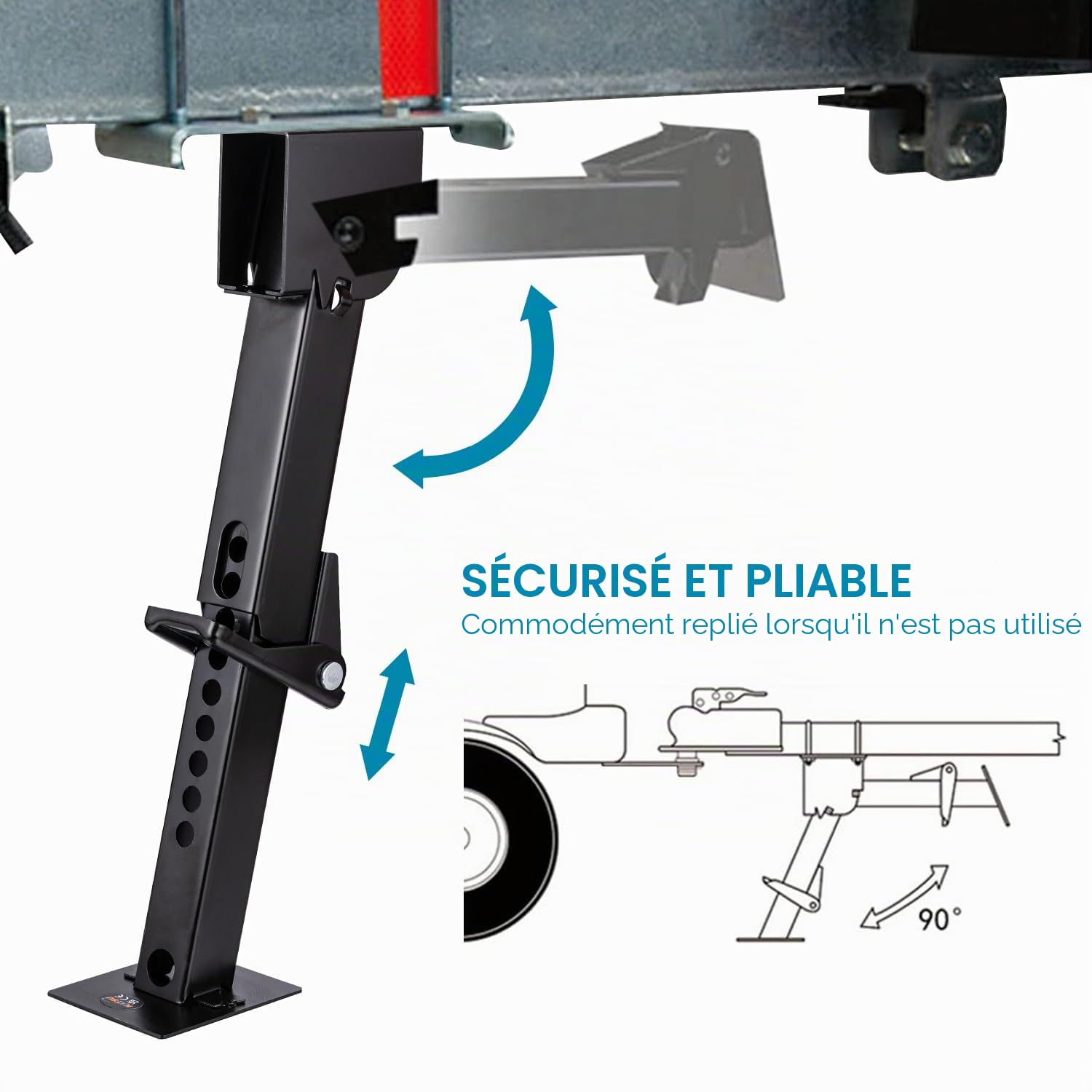 KATSU 2 Pièces RV Crics de Support Stabilisateurs Pliables Télescopiques 11-1/2" à 18", Capacité de 1000 lbs, pour Camping-Car et Remorque de Voyage