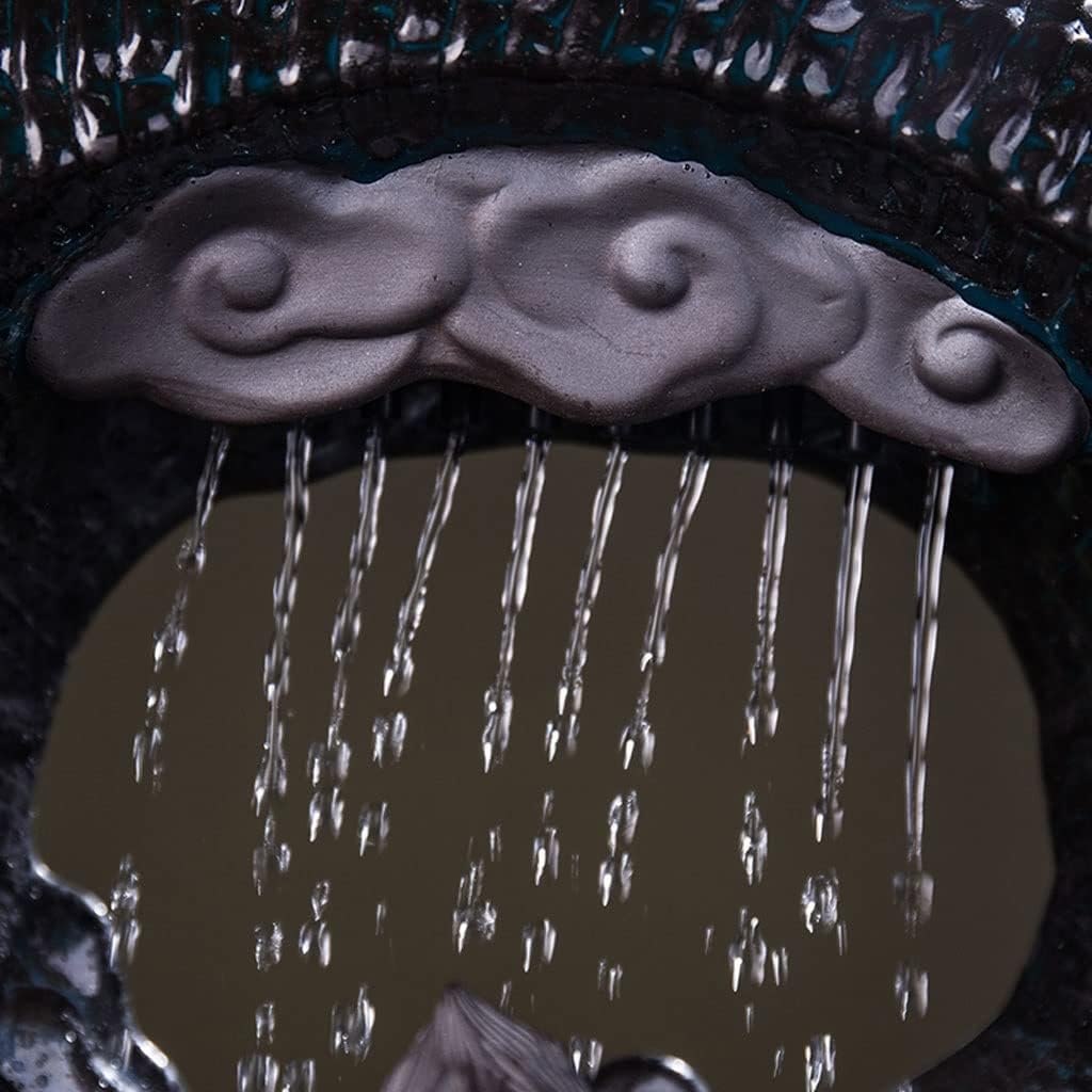 Tabletop Fountains Tabletop Fountain New Chinese Desktop Fountain Interior Decoration Ceramic Flowing Water Waterfall Table Fountain Office Desk Lucky Fountain Indoor Water Fountains