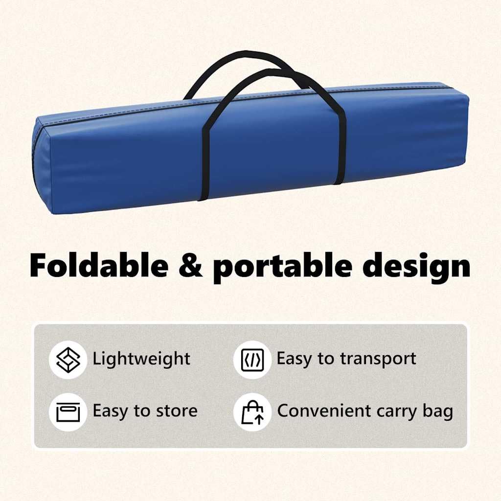 Faltbarer Pavillon Partyzelt blau 3x6 m mit Seitenwand, 210D Oxford-Gewebe mit Silberbeschichtung, Stahlgestell, UV Schutz, wasserdicht, für Garten Terrasse Outdoor Camping Event Grillen