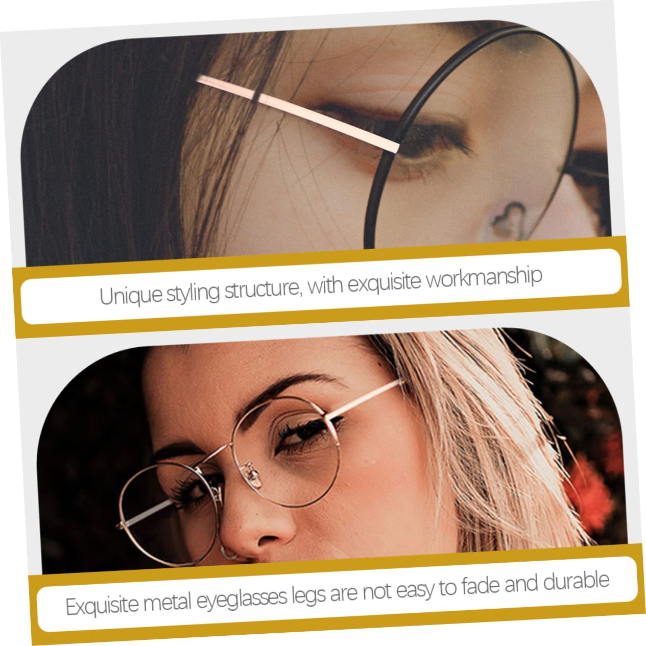Baluue 10paires Jambes De Lunettes De Soleil Métal Remplacement Pour Lunettes Accessoires Élégants Et Antidérapants Doré
