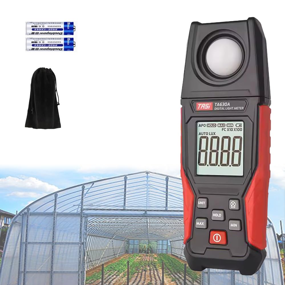 Digital Lux Meter for Light with 0.1~200000 Lux Range: Perfect Photometer for Photography, Plants, Car Headlights, Home & Office LEDs - 4 Digit Color LCD Screen