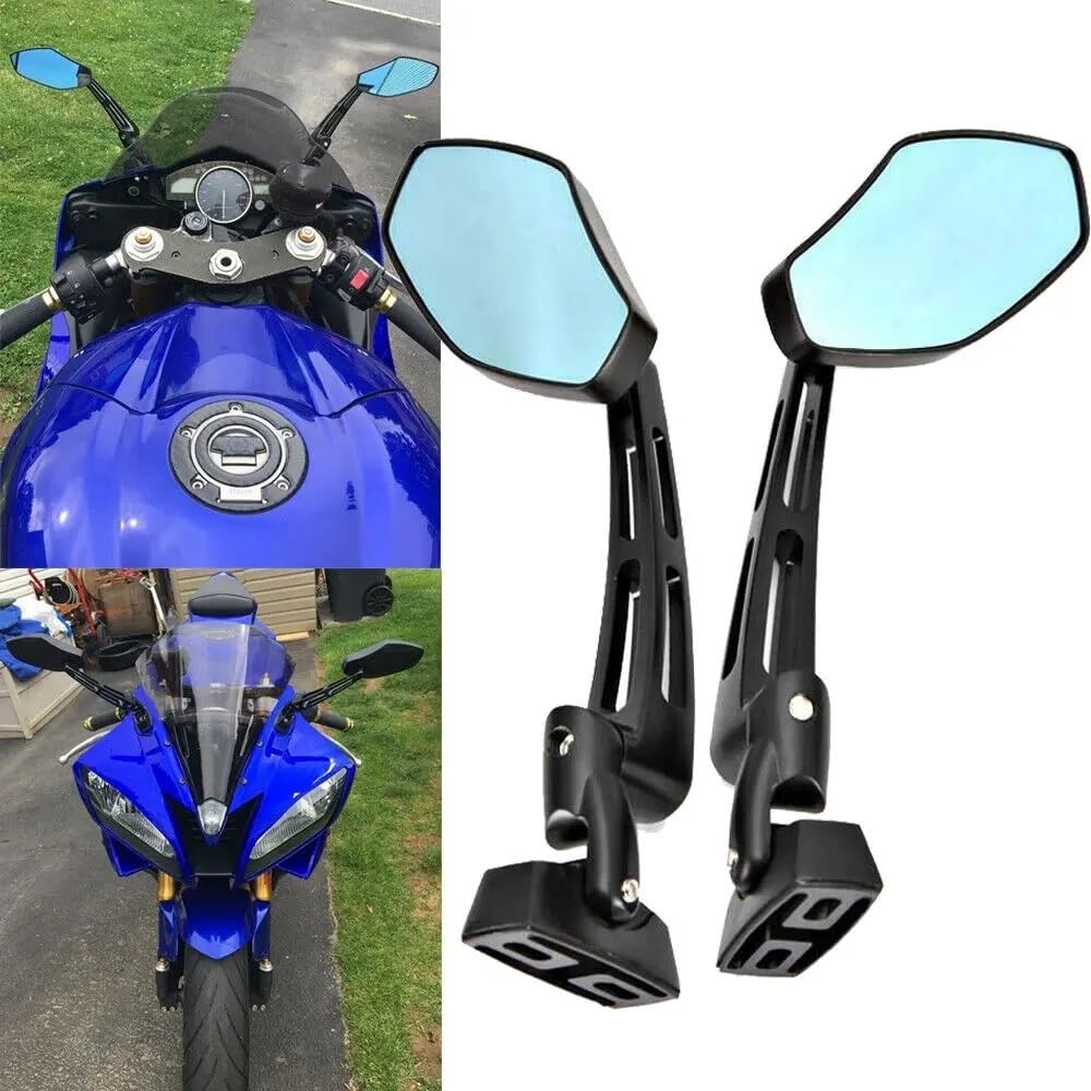 Espejos de extremo de manillar moto Retrovisores M Compatible Con FZ1 FZR YZF 600 R R1 R6 R6S 1000 2 Uds Espejos Retrovisores De Carreras Para Motocicletas Modificación De Motor