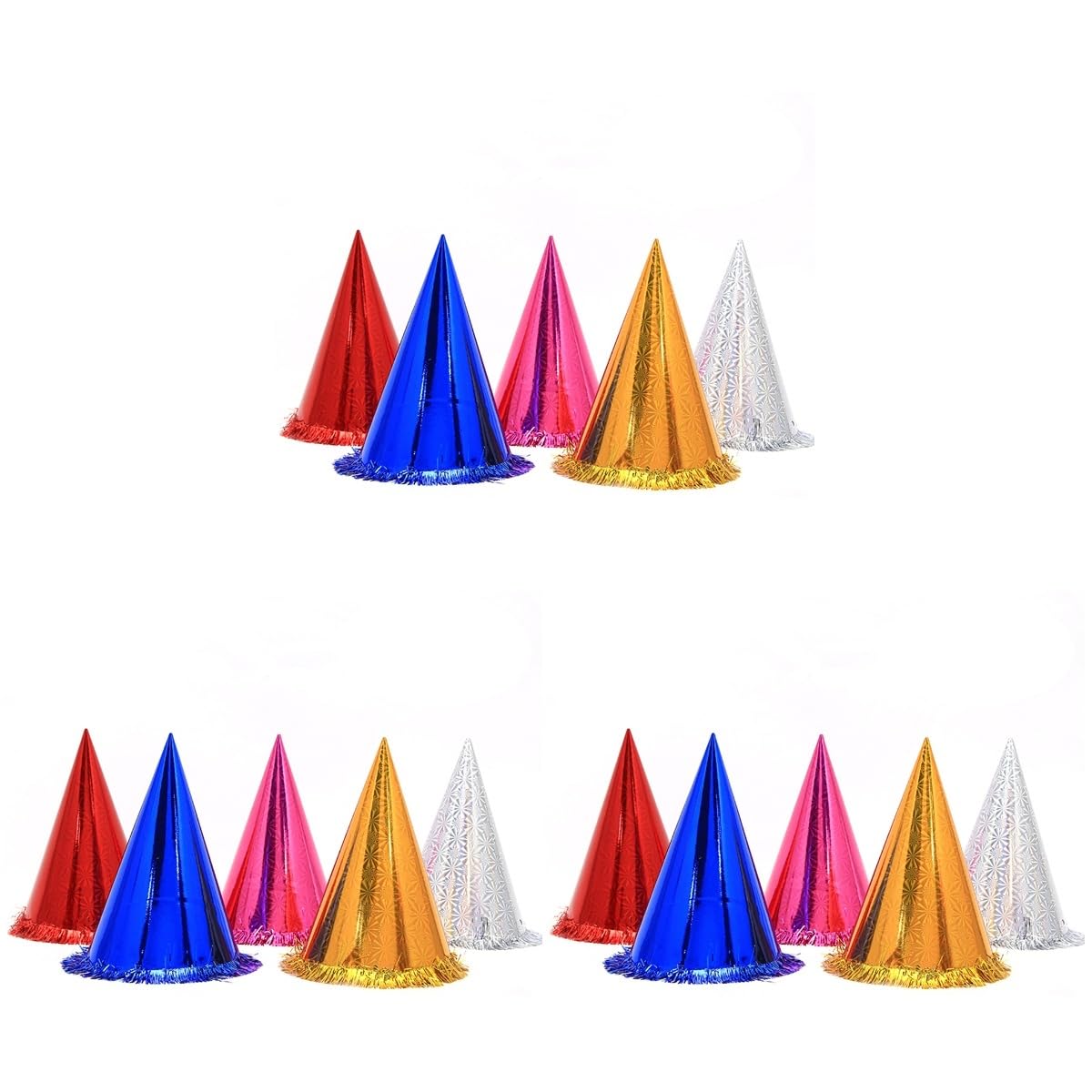 Kisangel 54 Stck Teiliges Partyhüte mit Glitzerndem Tassel Dreieckige Geburtstagsmützen aus Elastischem Band Komfortabel für Erwachsene Bunte Farben für Geburtstagsfeier Zufällige Farbe