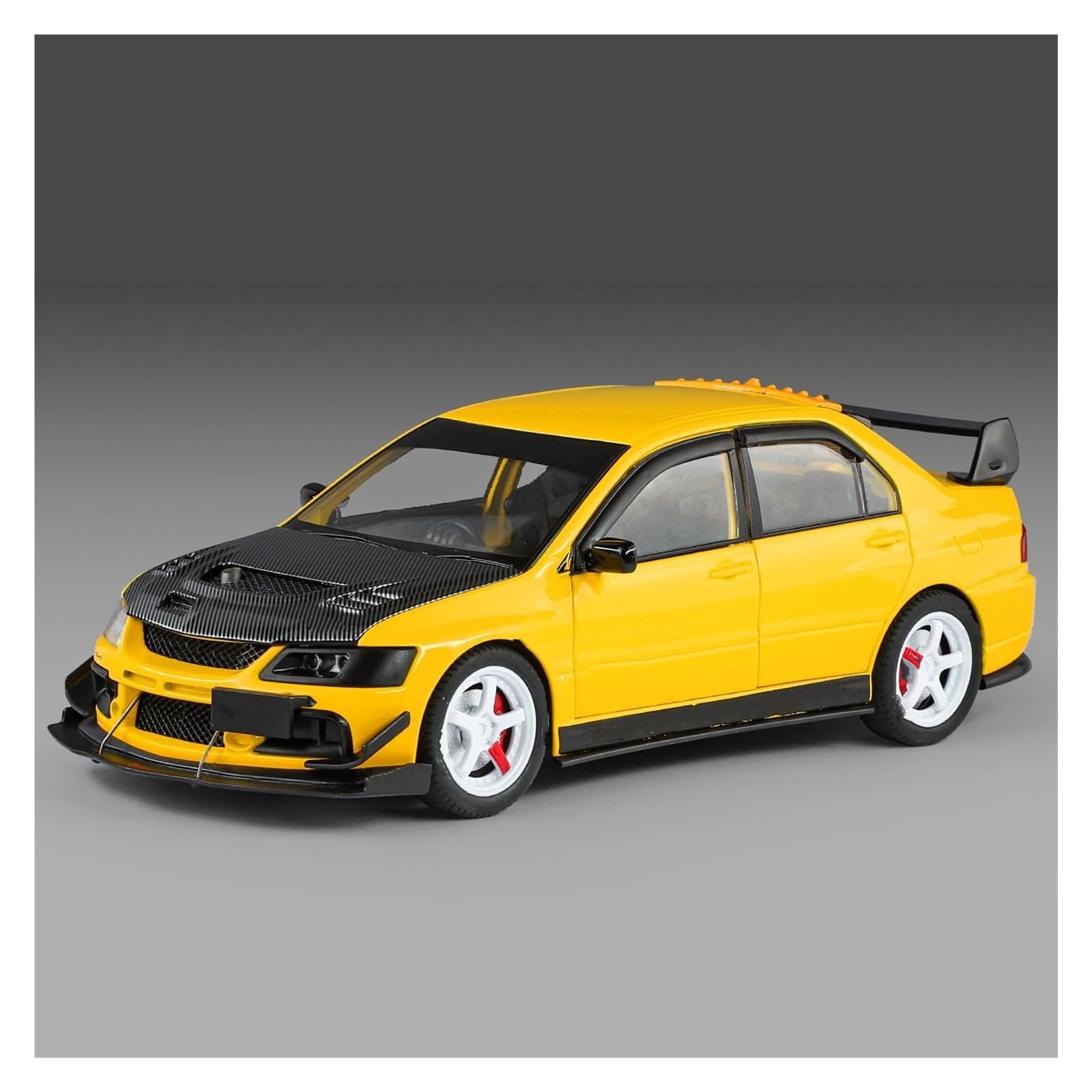 AUDSNI Die-Cast Diecast Car Model 1:24 For Mitsubishi EVO9 Alloy Metal Diecast Model Car Collections(Yellow)