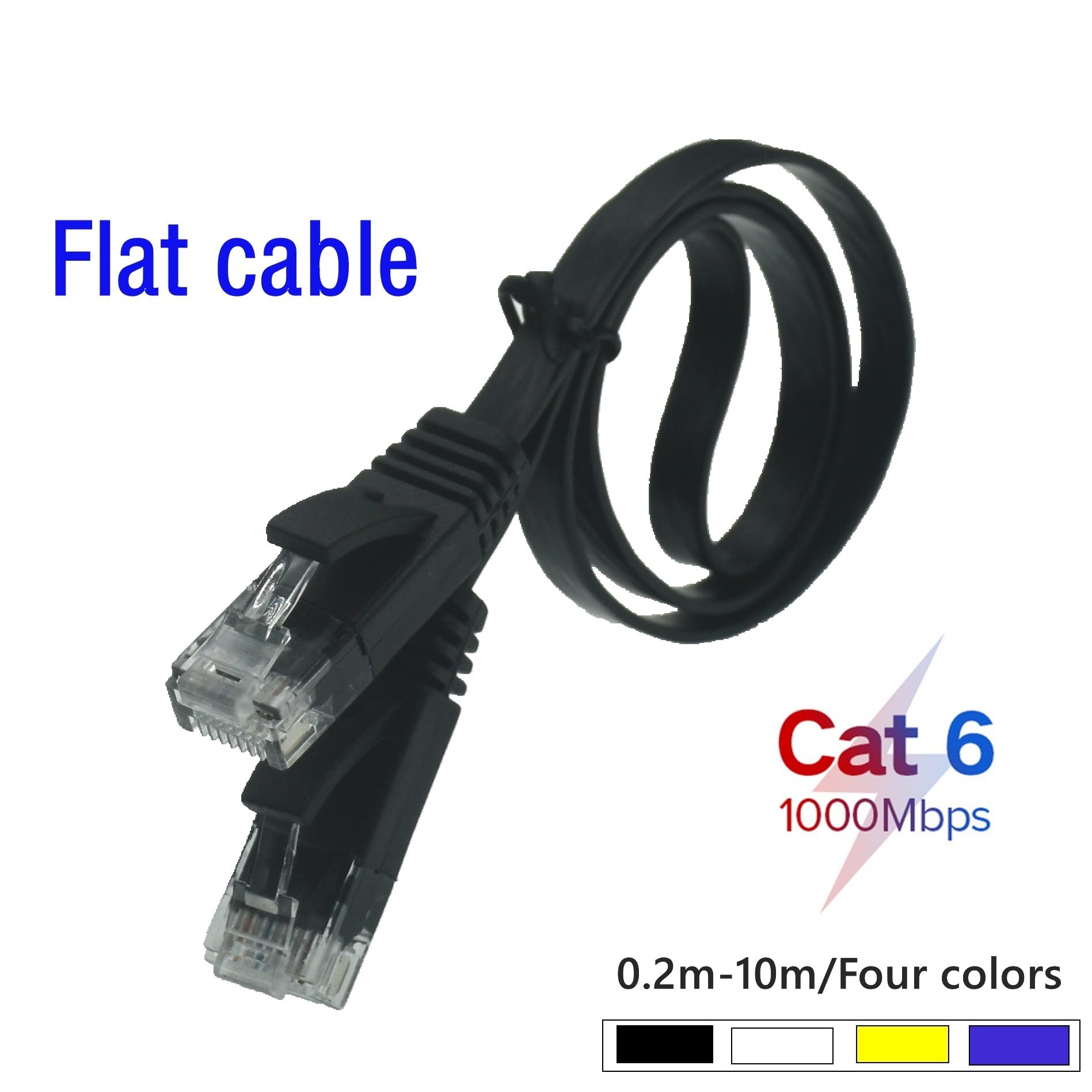 Kabel Ethernet Cat6 Lan płaski kabel UTP CAT 6 RJ45 sieciowy płaski krótki kabel 0,2 m 1/3 m/5 m kabel krosowy do routera laptopa, komputera (niebieski, 8 m)