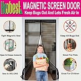 Hoobest Magnetic Screen Door with Heavy Duty Mesh Curtain and Full Frame Velcro Fits Door Size Up to 36”x82” Max.