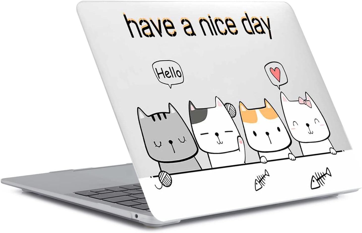 Laptop Hard Shell Case Compatible with MacBook Air 13.6 inch 2022 Release Model A2681 M2, Color Printing Plastic Protective Hard Shell Case Cover & Keyboard Cover, Cute Cats