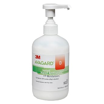 3MTM AvagardTM D Instant Hand Antiseptic with Moisturizers 61% w/w ethyl alcohol 9222, 16 oz, 12/Case
