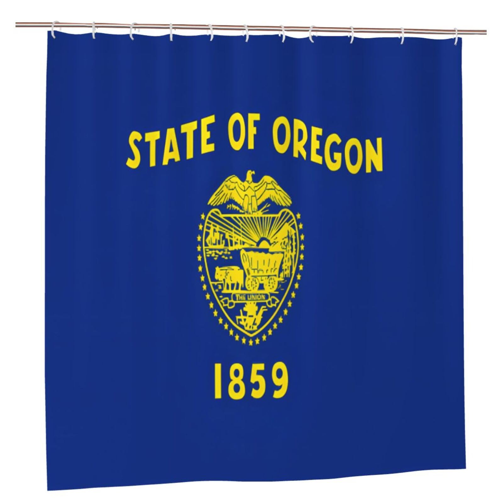 Klgrtjhk Plastic Oregon State Flag Shower Curtain 72X72in Bathroom Curtain﻿