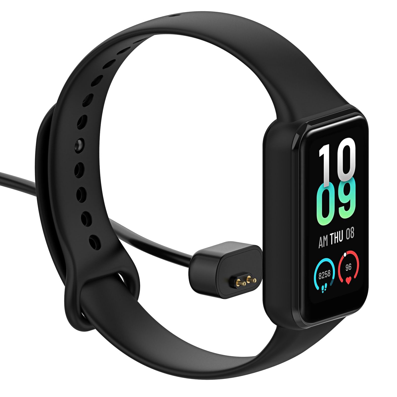AKYGA AK-SW-48 kabel do ładowania USB, kompatybilny z Amazfit Band 7, 1 m, czarna ładowarka