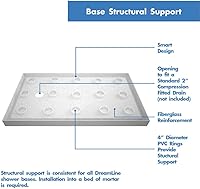 Vista 10 de DreamLine SlimLine DLT-1134602 - Base de ducha de un solo umbral de drenaje derecho de 34 pulgadas de profundidad x 60 pulgadas de ancho x 2 3/4