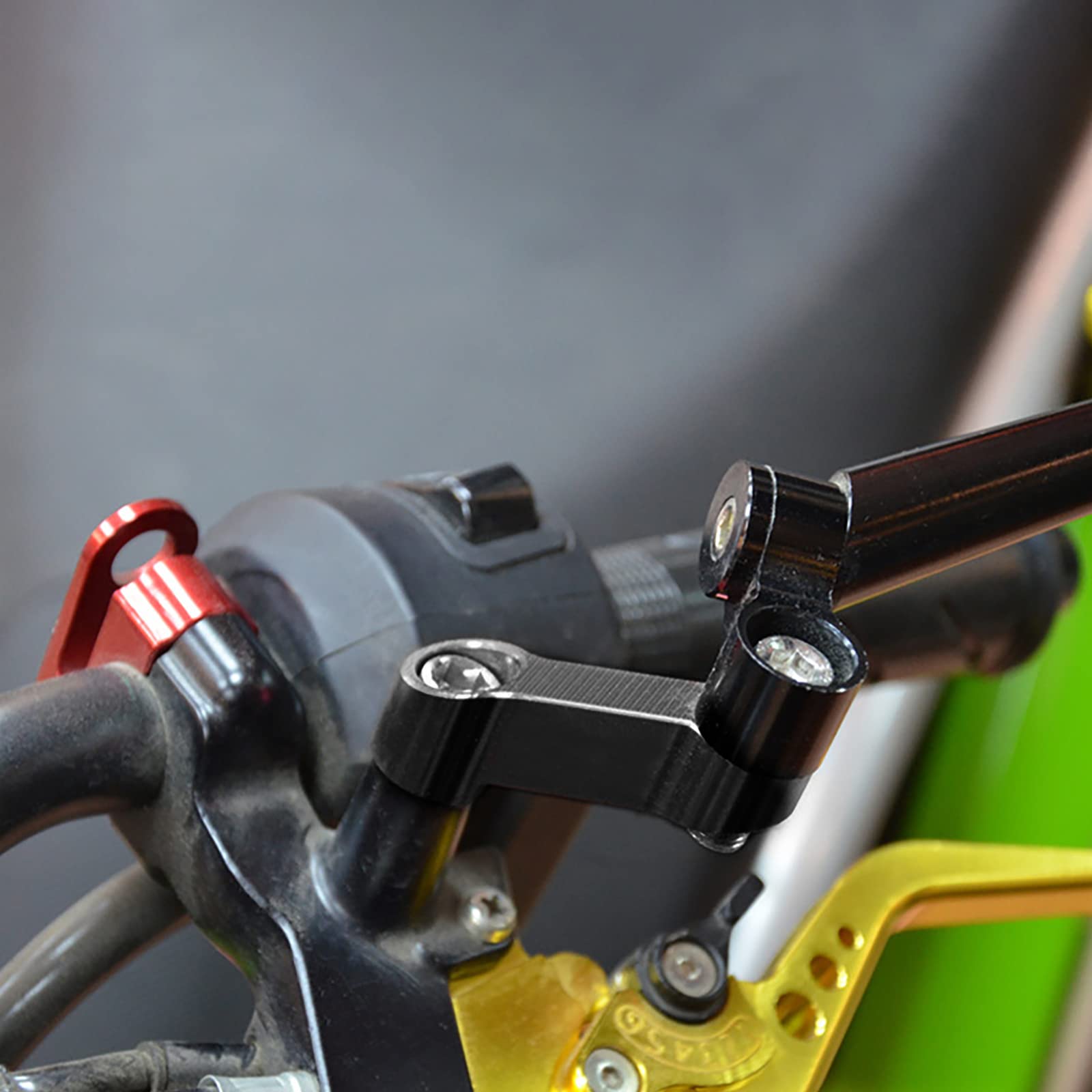 Larcele Prolongation de rétroviseur pour moto, Support de rétroviseur de moto de 10 mm 8 mm pour rétroviseur de moto, Support pour augmentation du rétroviseur MT/YSZ-01 MULTIDIRECTIONNEL (Noir)