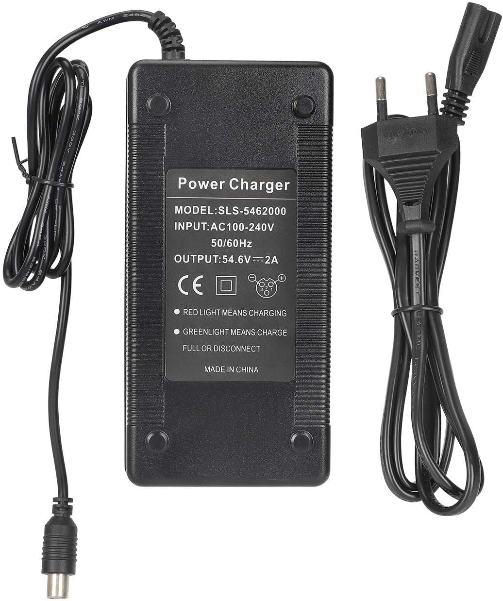 Caricatore 54,6 V 2 A per ENGWE EP-2 Pro Engine Pro Bike e scooter E caricatore di ricambio con cavo di ricarica, caricatore rapido, batteria al litio adattatore