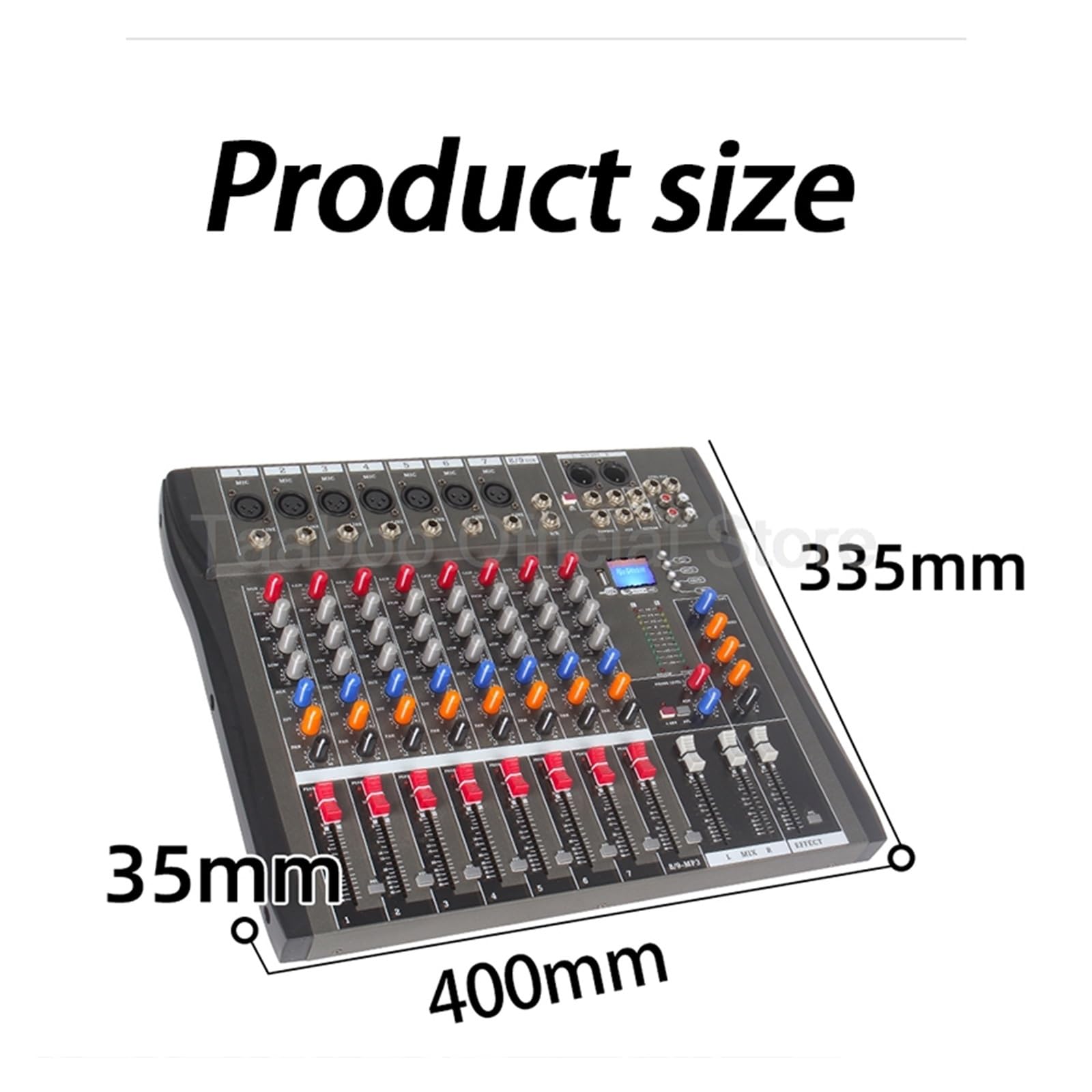 Mikser dźwięku, Mikser 8/12-kanałowy Profesjonalna konsola miksująca dźwięk Obsługa interfejsu zasilania Bluetooth USB 48 V dla baru DJ Party(12-channel Mixer)