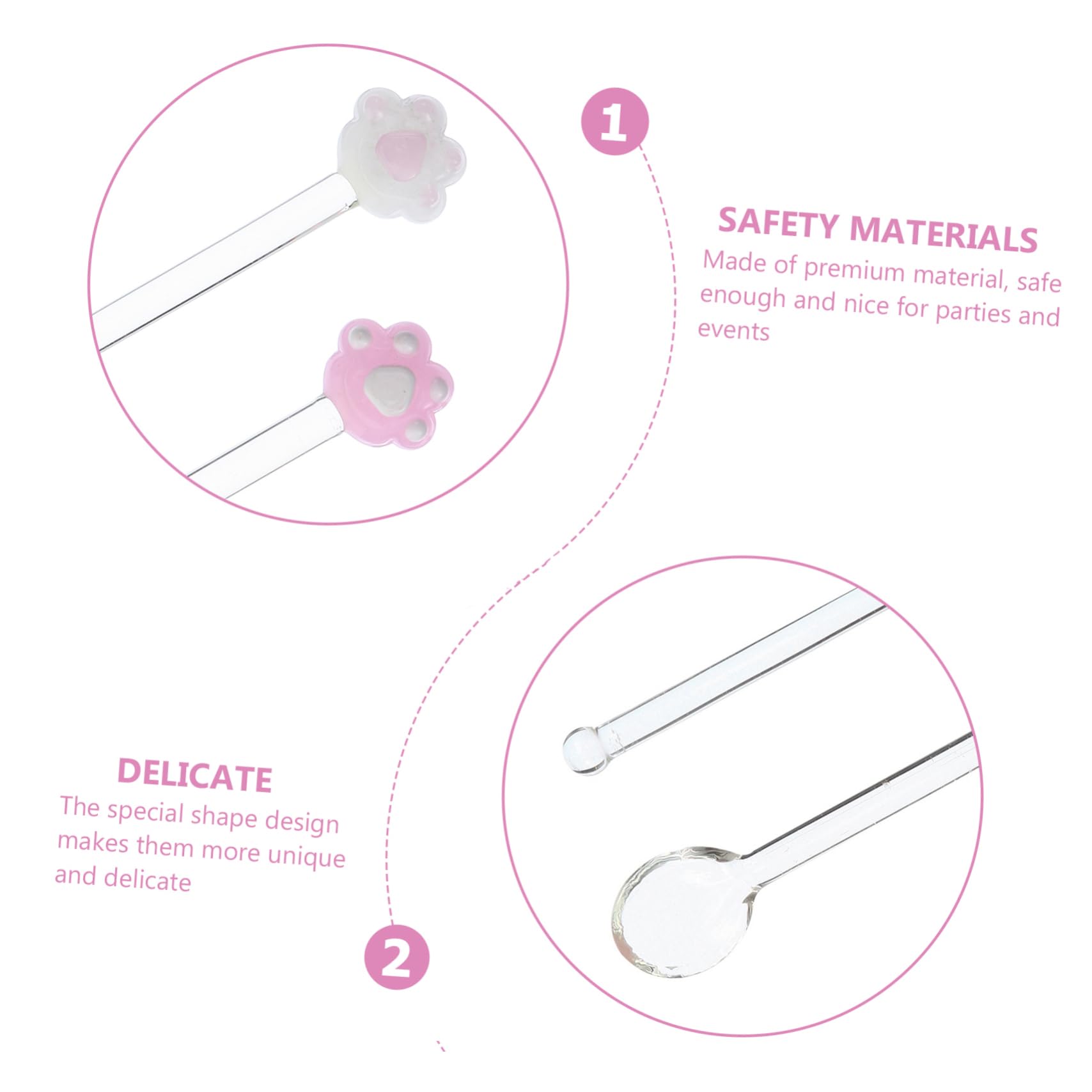 Alipis 1Set Glass Swizzle Stick and Spoon Reusable Juice Stirrer for Cocktails and More Creative Drink Accessories for Home Bar and Shop