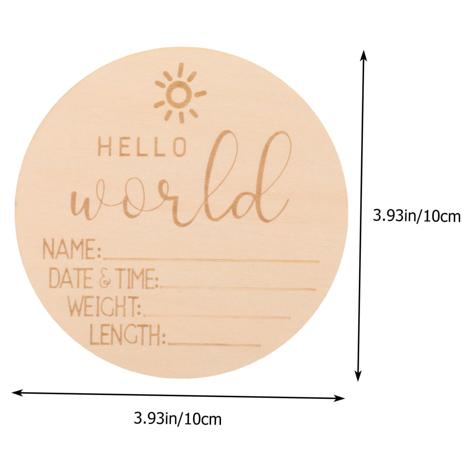 Totority Wooden Infants Birth Announcement Sign Baby Announcement Sign 10x10cm Baby Photography Prop Newborn Name Sign