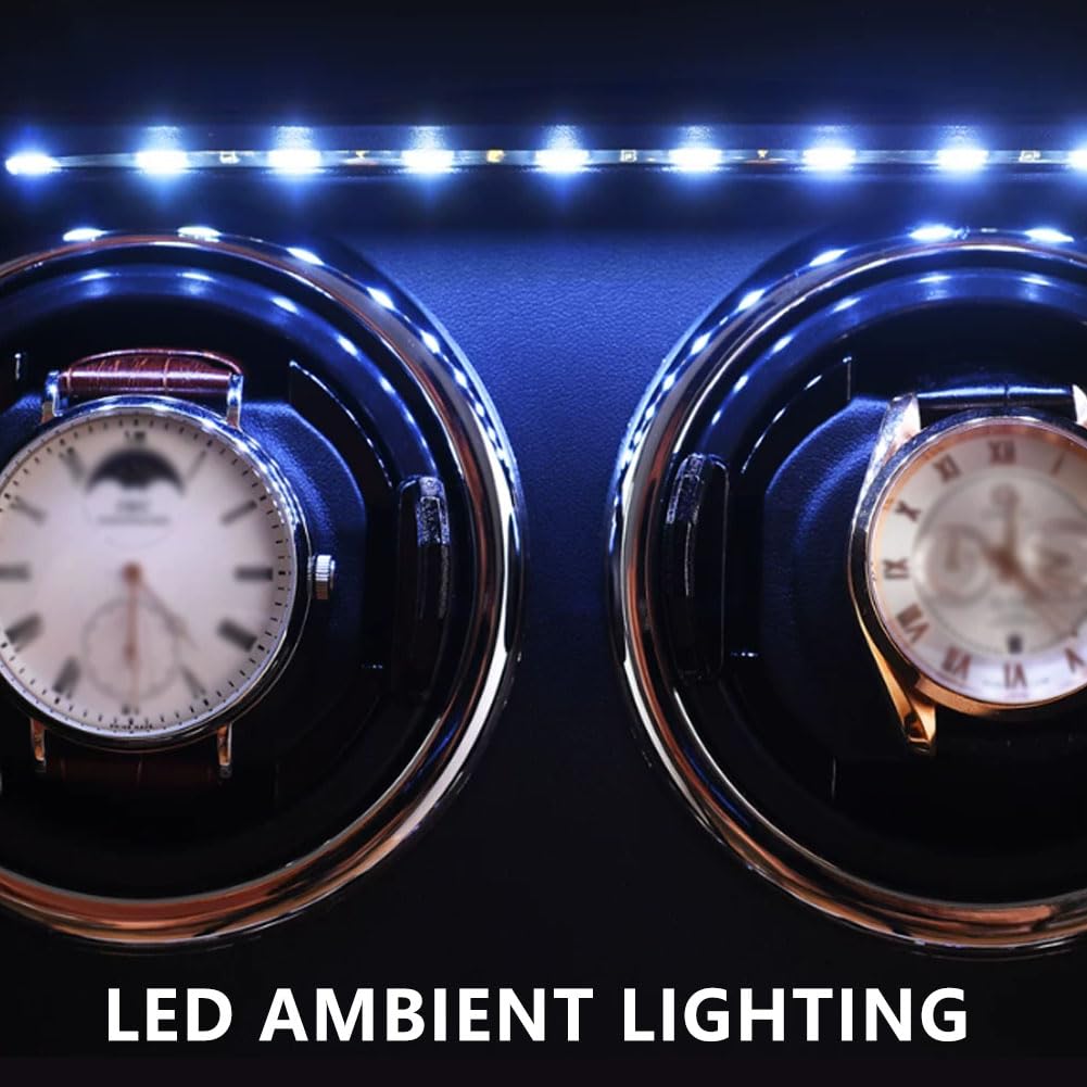 Relojero Automatico, Caja Relojes Almacenamiento en Altura Black 6 Slots | 10dB Cristal Templado Capacidad de Almacenamiento Protección Contra La Magnetización Pantalla Táctil Lcd