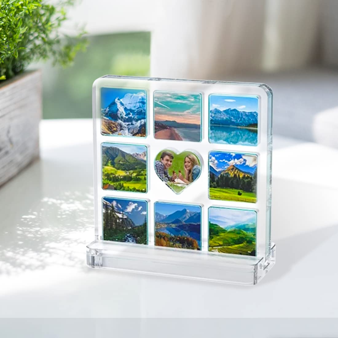 Voyyphixa 9 Lattice Resin Mold Picture Frame Silicone Molds Photo Frame Molds for Epoxy Resin Casting Tool Handmade Unique Square Photo Stand Crafts for Home Decor - Image 3