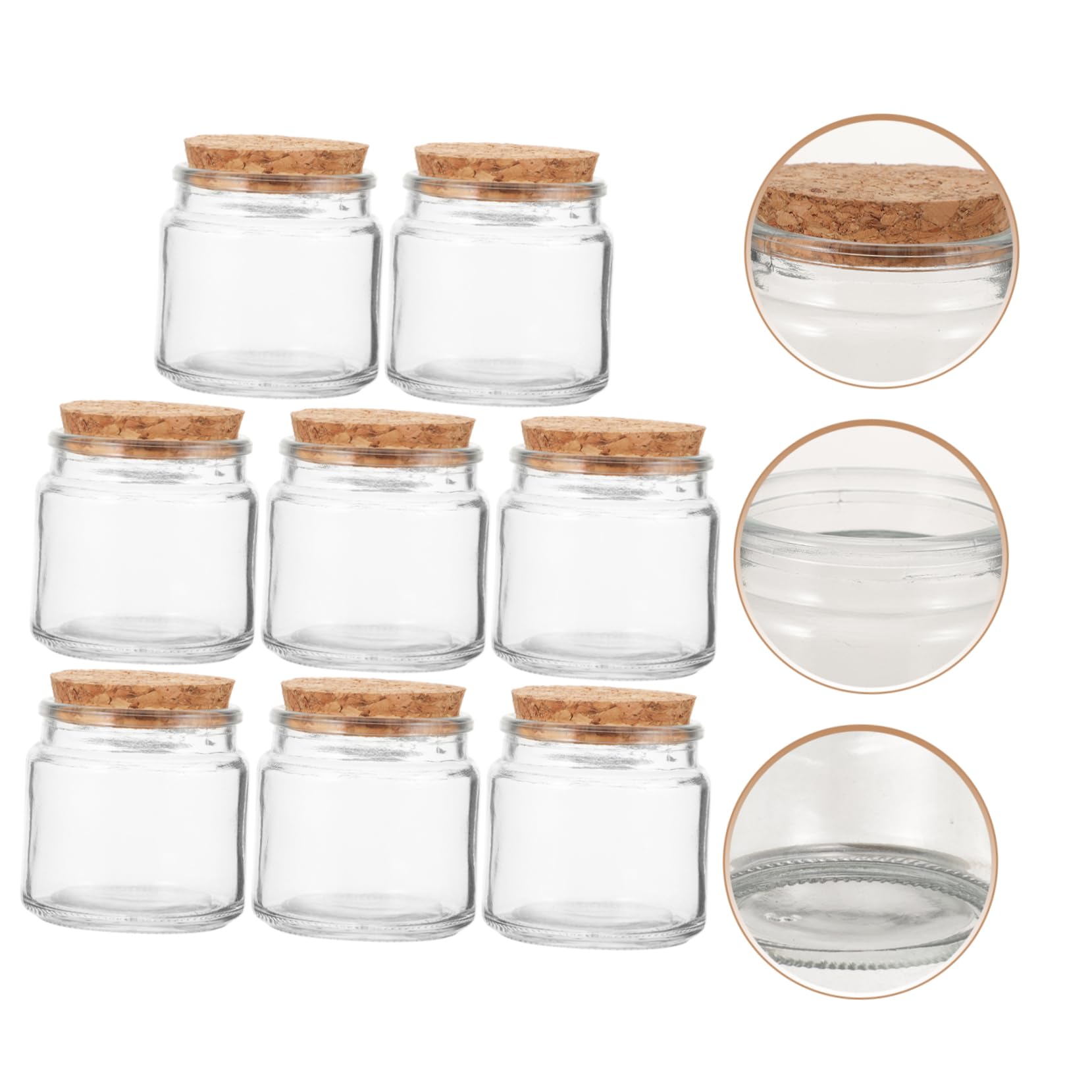 Leere Kerzengläser aus Glas mit Holzdeckel, für Selbstgemacht | Durchsichtige Behälter, 8 Stück, für Kerzenherstellung und Aufbewahrung Kleiner Dinge