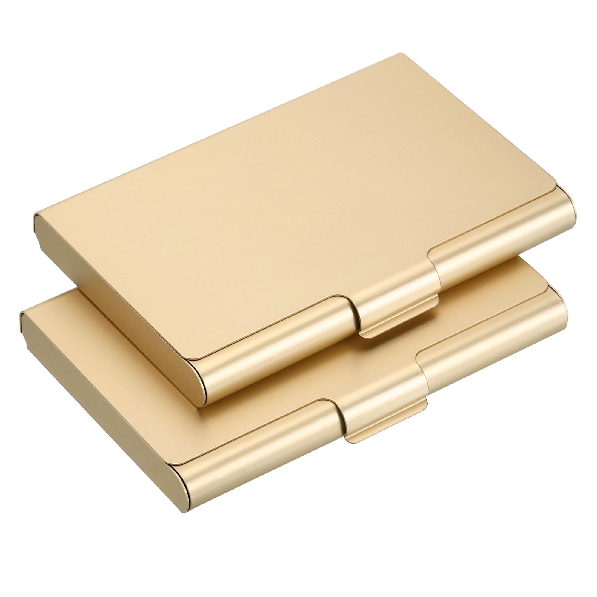 YOKIVE 2 Pcs Business Card Holder, Flip Cover Style, Gold