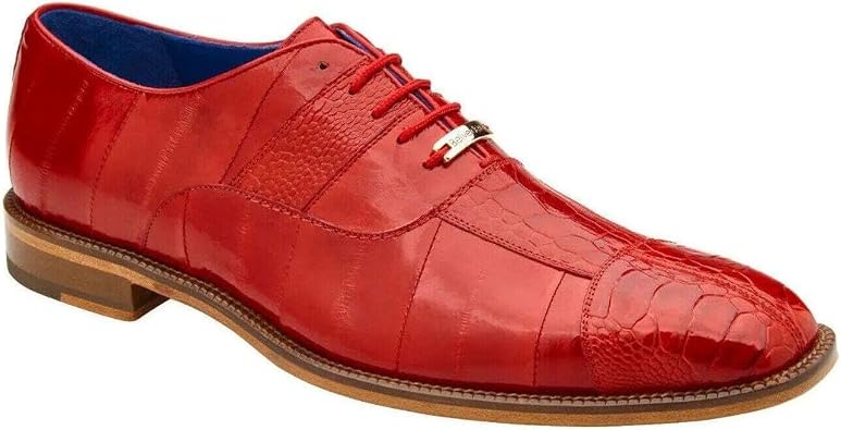 Belvedere Mare Genuine Ostrich and EEL Oxford Shoe
