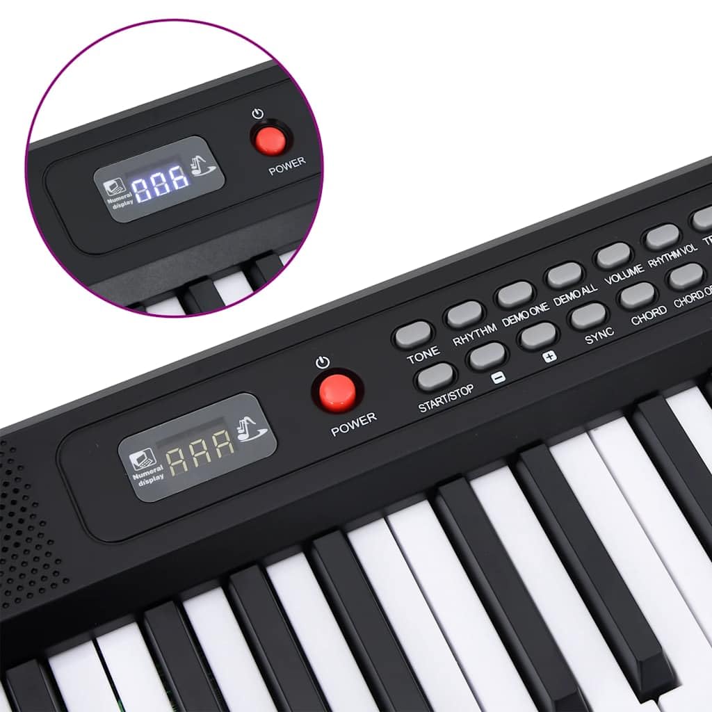 vidaXL Teclado eléctrico Piano 88 Teclas con Atril Plegable, Teclado de Piano, Teclado de Piano para Principiantes, Teclado de Instrumento Musical