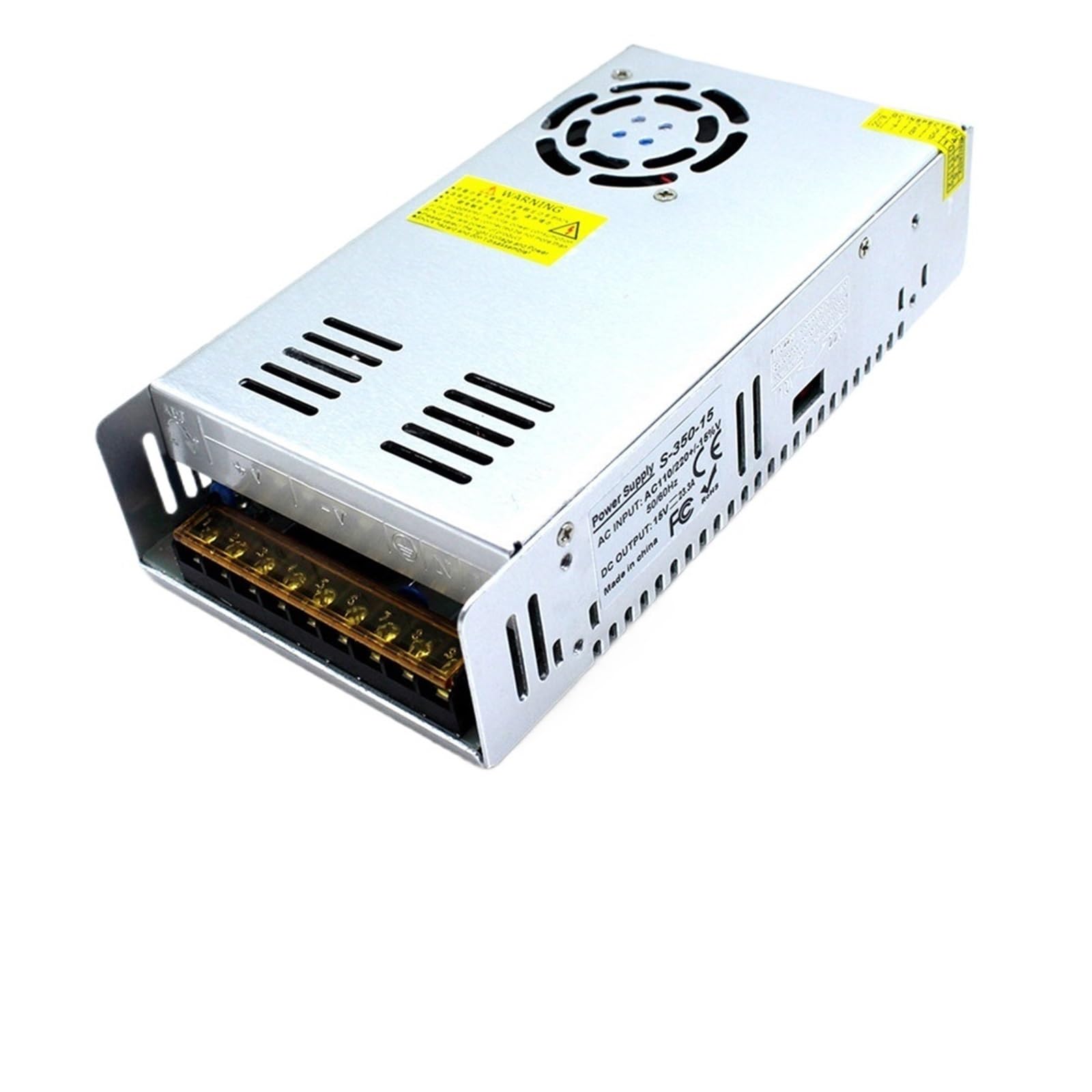 FCARUMIQP Single Output Switching Power Supply DC 15V 23.3A 350W Driver 110V 220V AC to DC15V SMPS for LED Light Stepper