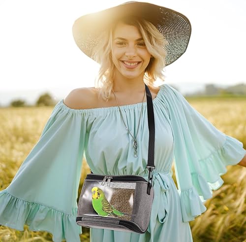Miniatura 4 de Balacoo Bolsa transportadora de pájaros, mochila de viaje transpirable para mascotas, bolsa de viaje de cacatúa loro para tortolitos, conures,
